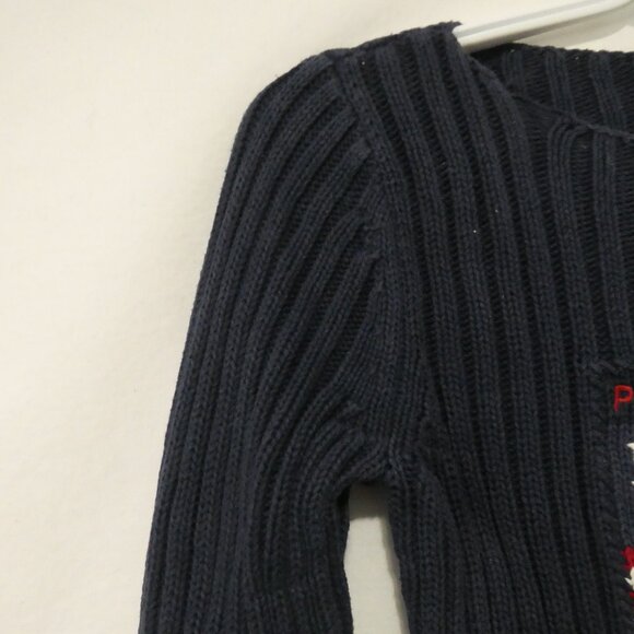 VTG POLO JEANS CO. Ralph Lauren | small | Navy Ribbed Patriotic USA Flag Sweater - Picture 3 of 16